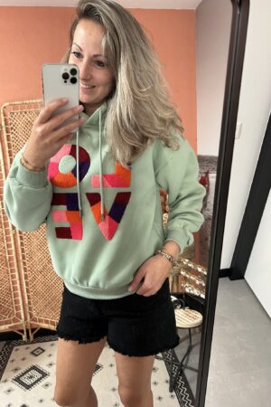 Hoodie 'Love' - Mintgroen