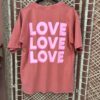 T-shirt 'Love' - Koraal, oranje, rood