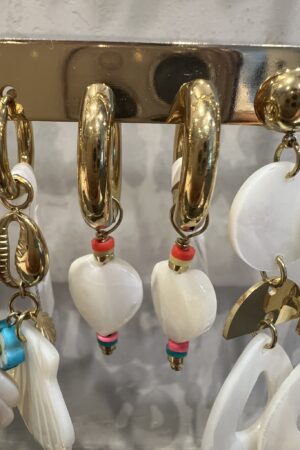 Oorringen 'Hartje' - Goud/multi