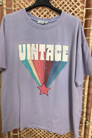 T-shirt 'Vintage' - Lila
