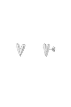Oorknopje 'Hart' - Zilver