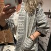 Jasje 'Kimono' - Paars/Beige streep