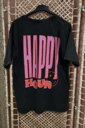 T-shirt 'Happy Hour' - Zwart/Grijs