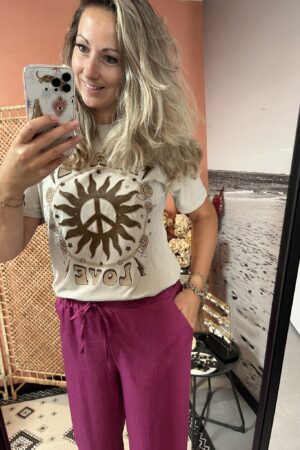 T-shirt 'Peache Love' - Beige
