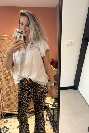 Blouse 'Gehaakt' - Beige