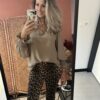 Top - Taupe/Paars/Zwart (Lange mouw) - Afbeelding 2