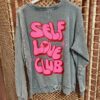 'Self Love Club' Trui - Licht grijs
