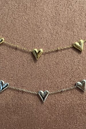 Ketting hartjes - Goud/Zilver