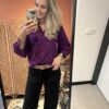 Blouse 'Fluffy bloem' - Paars