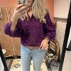 Blouse 'Fluffy bloem' - Paars - Afbeelding 5