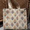 Quilt shopper bag - Beige/Geel