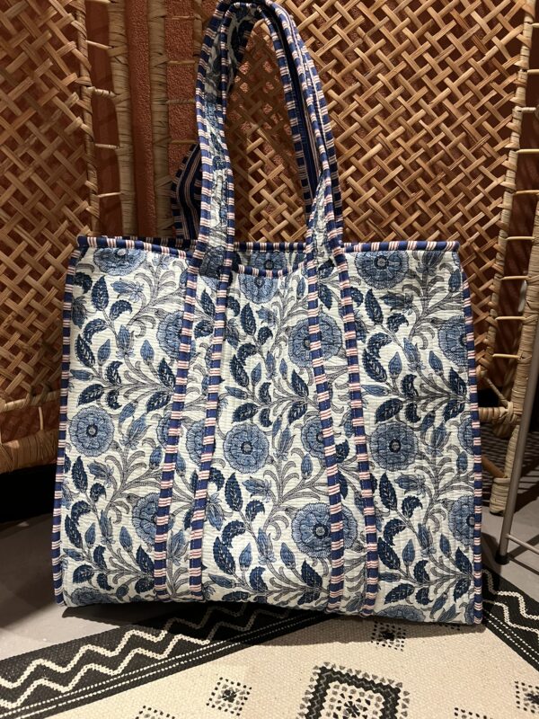 Quilt shopper bag - Blauw