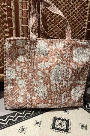 Quilt shopper bag - Taupe