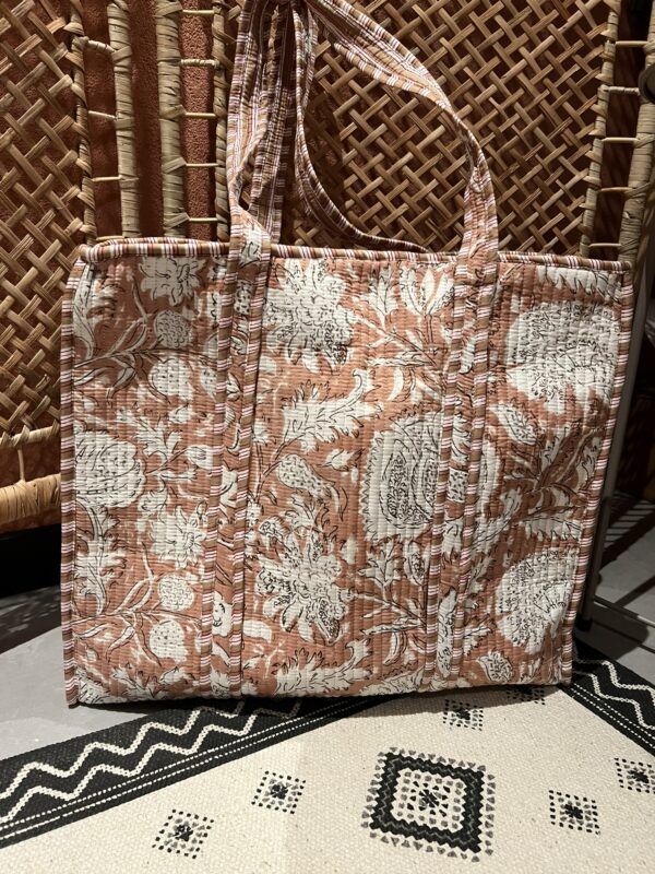 Quilt shopper bag - Taupe