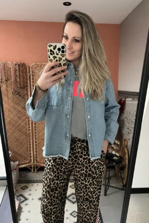 Spijkerblouse (oversized) - Licht blauw