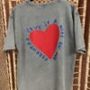 T-shirt 'Love' - Lichtgrijs/Rood - Afbeelding 2