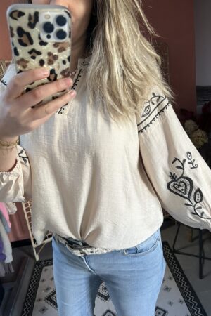 Blouse 'Juna' - Beige