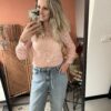Lace kantentop - Oudroze (Recht mouwtje) Maat L/XL! - Afbeelding 2