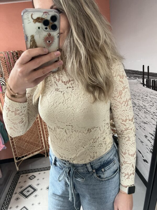 Lace kanten top - Lila (Recht mouwtje) Maat L/XL! - Afbeelding 9