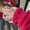 Lace kanten top - Oudroze (uitlopend mouwtje) - Afbeelding 2