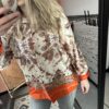 Blouse 'Vera' - Multicolour/Groen OUTLET - Afbeelding 3