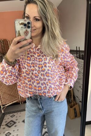 Set Blouse + Broekrokje! Panter lila/oranje