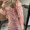Set Blouse + Broekrokje! Panter Roze/Taupe - Afbeelding 5