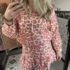 Set Blouse + Broekrokje! Panter Roze/Taupe - Afbeelding 4