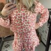 Set Blouse + Broekrokje! Panter Roze/Taupe - Afbeelding 3