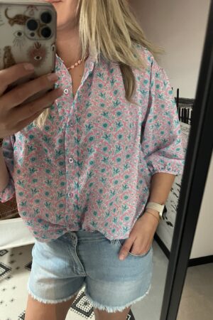 Blouse 'Spring' - Lila/Blauw