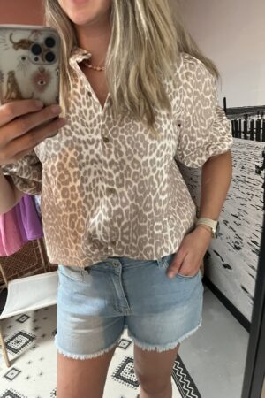 Jeansshort - Lichtblauw stretch