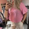 Top/Blouse 'Saar' - Roze linnen look - Afbeelding 3