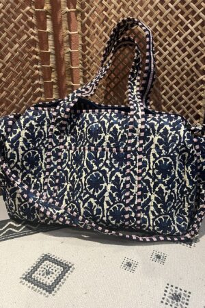 Weekend / sporttas - Blauw/Beige print