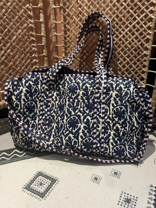 Weekend / sporttas - Blauw/Beige print