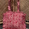 Quilt shopper bag - Roze/wit ruffle