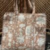 Quilt shopper bag - Taupe/Beige print