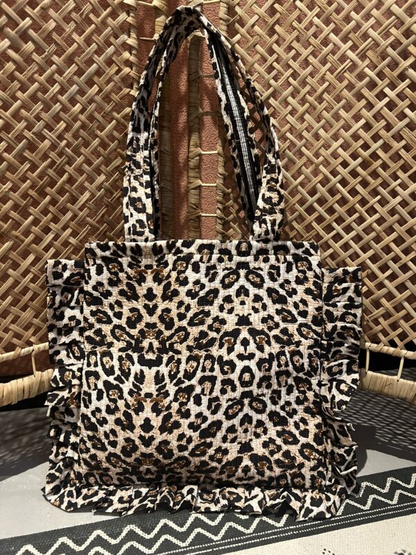 Quilt shopper bag - Panter ruffle