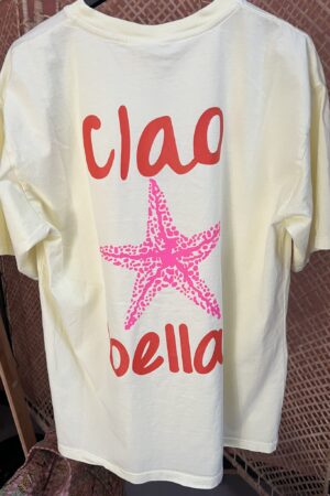 T-shirt 'Ciao Bella' - Geel