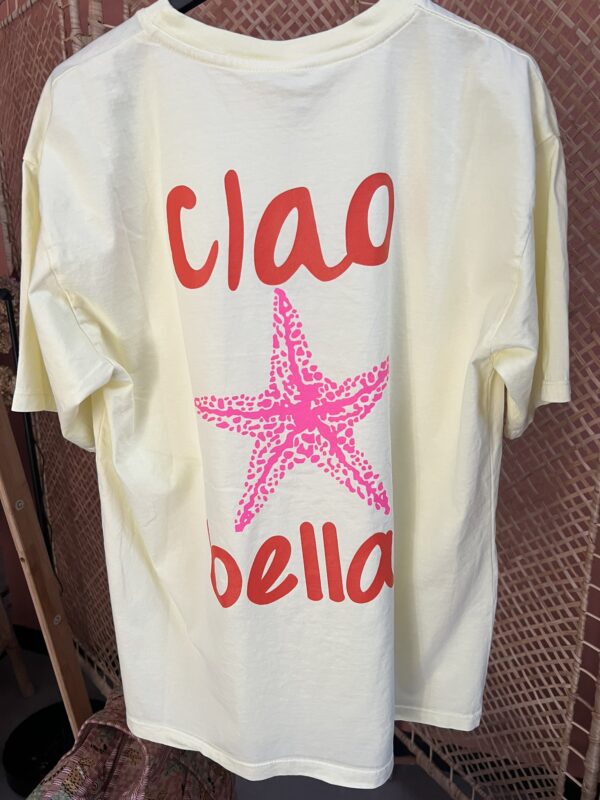 T-shirt 'Ciao Bella' - Geel