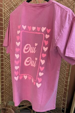 T-shirt 'Oui Oui' - Roze