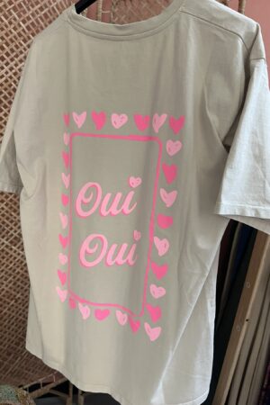 T-shirt 'Oui Oui' - Beige
