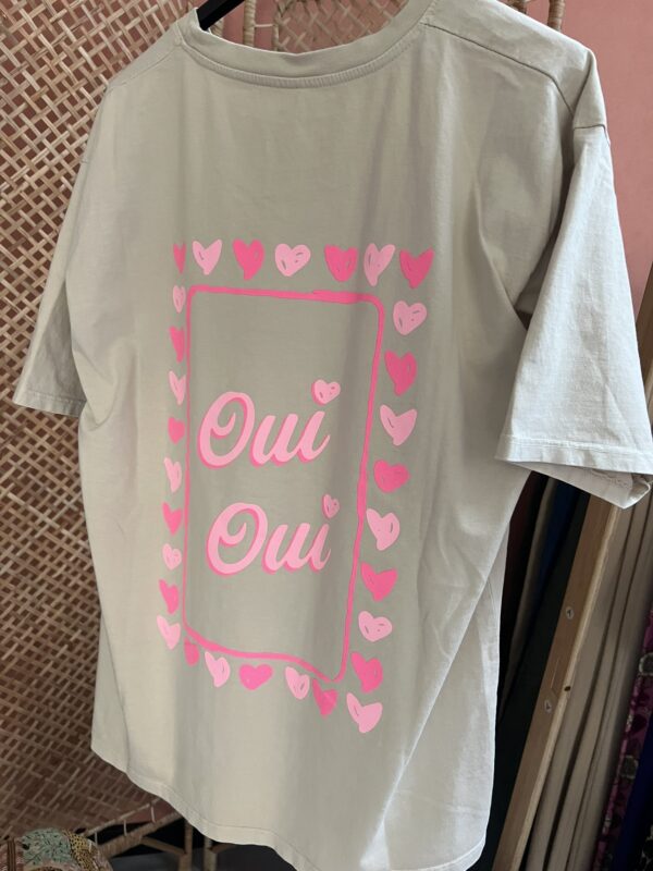 T-shirt 'Oui Oui' - Beige