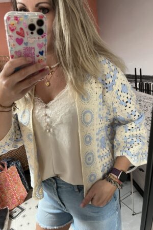 Vestje 'Boho' - Blauw/Beige