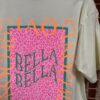 T-shirt 'Ciao Bella' - Geel en Roze - Afbeelding 4
