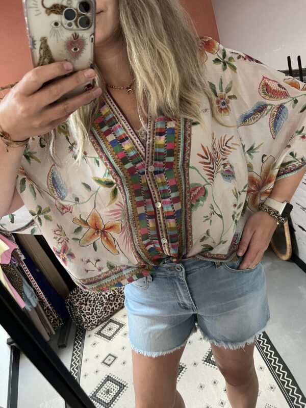 Blouse 'Flower' - Multicolour - Afbeelding 4