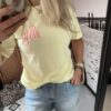 T-shirt 'Ciao Bella' - Geel en Roze - Afbeelding 3