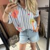 Blouse 'Summer' - Streep Blauw/Wit - Afbeelding 3