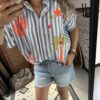 Blouse 'Summer' - Streep Blauw/Wit - Afbeelding 2