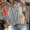 Blouse 'Summer' - Streep Blauw/Wit