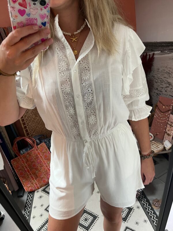 Playsuit 'Broderie' - Zwart - Afbeelding 2